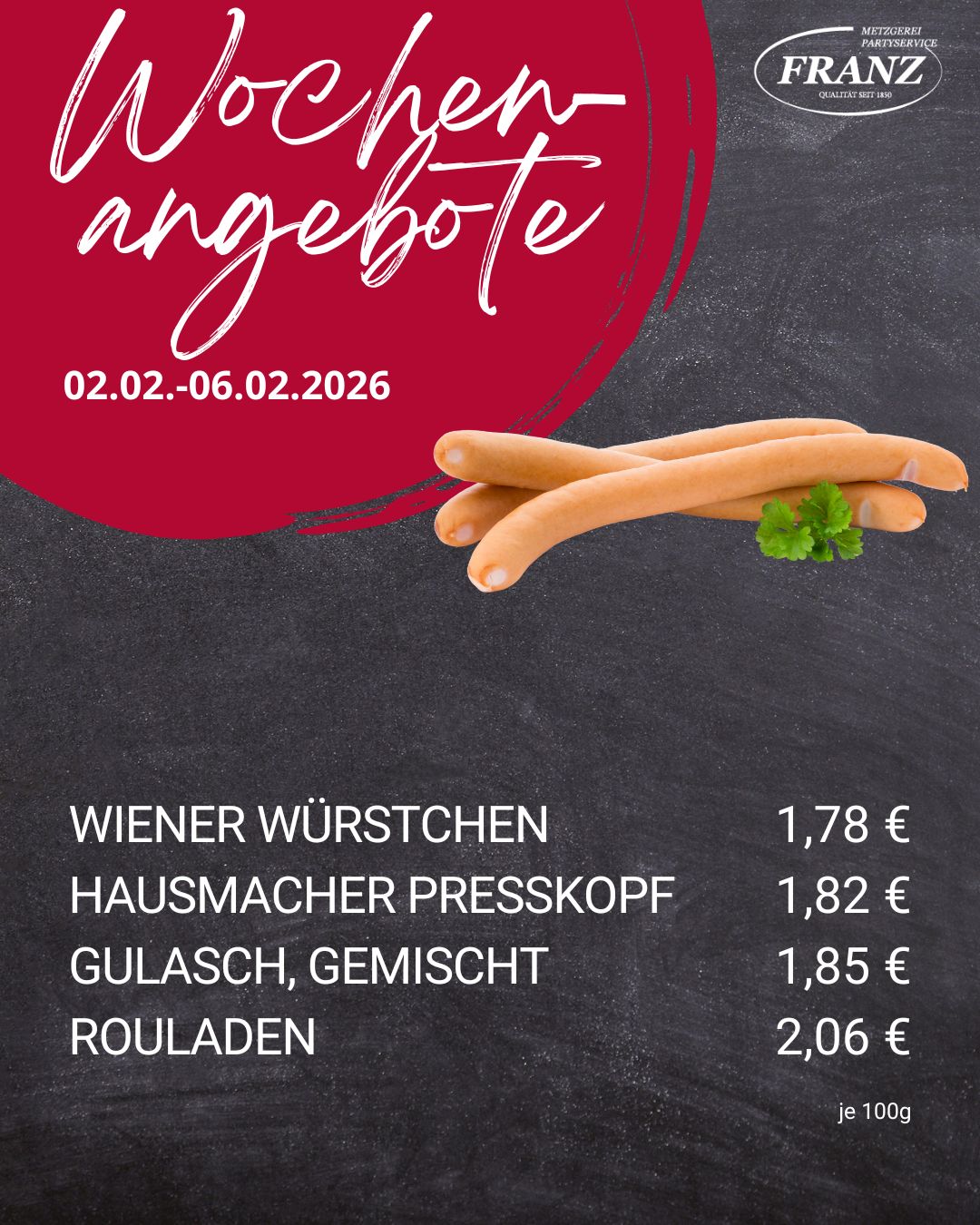 Wochenangebote Metzgerei Frammersbach<br />
