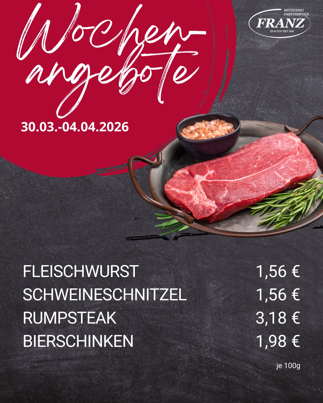 wochenangebot1 Wochenangebote Metzgerei Frammersbach<br />