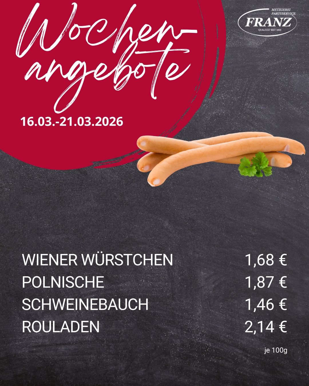 Wochenangebote Metzgerei Frammersbach<br />
