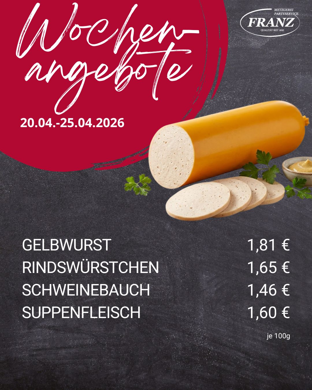 Wochenangebote Metzgerei Frammersbach<br />
