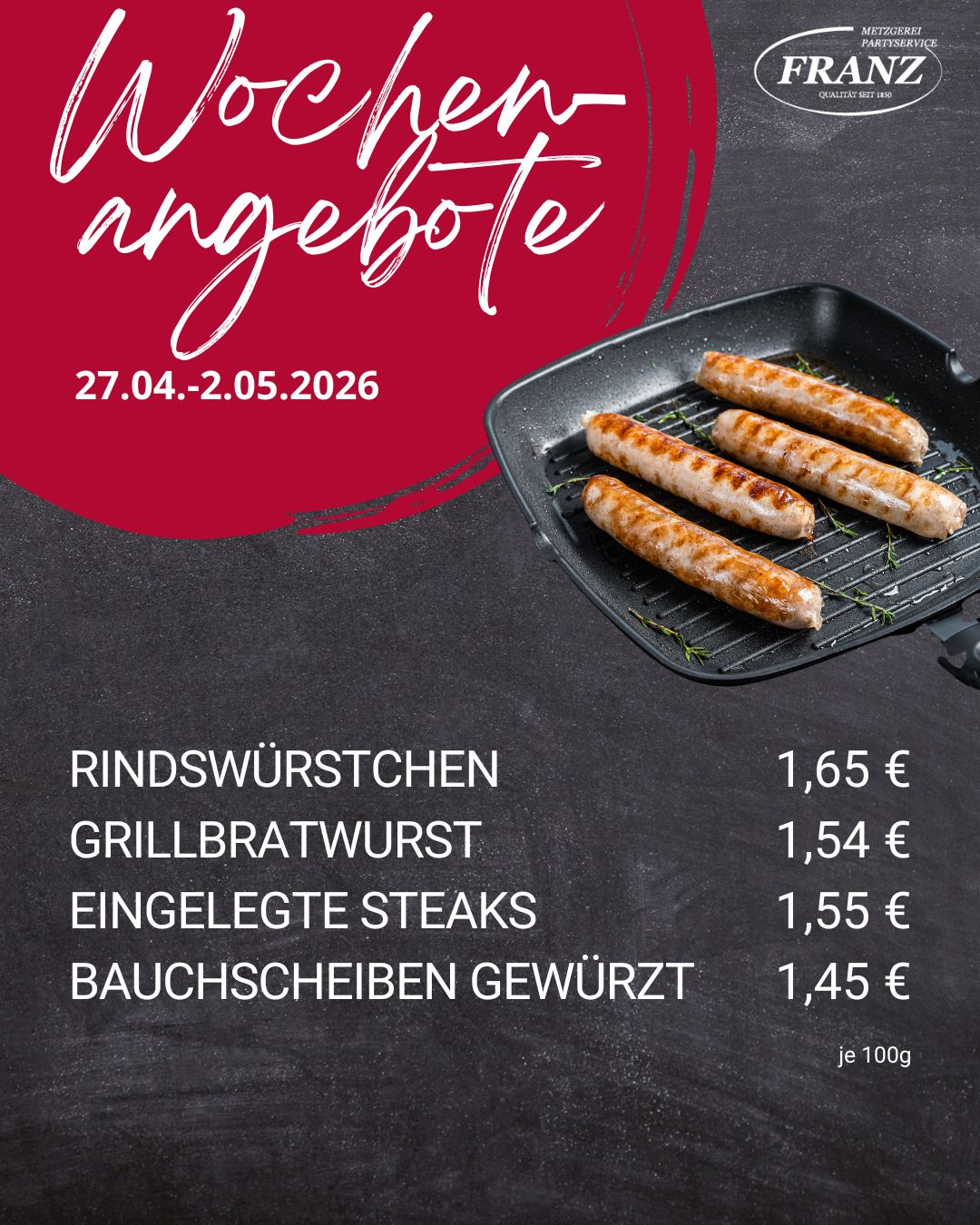 Wochenangebote Metzgerei Frammersbach<br />
