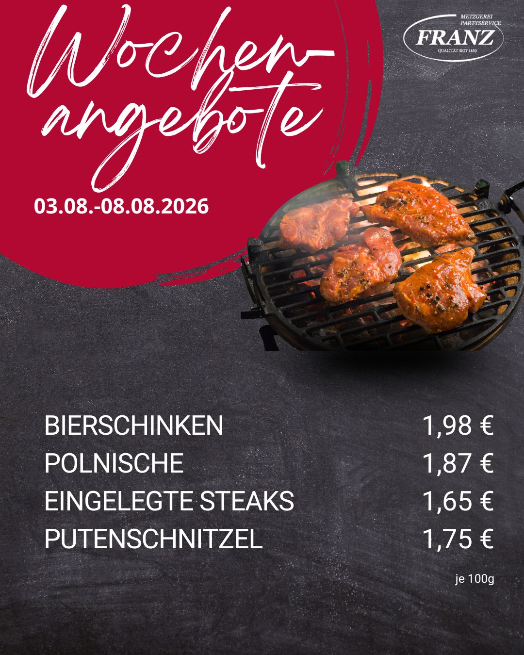 Wochenangebote Metzgerei Frammersbach<br />
