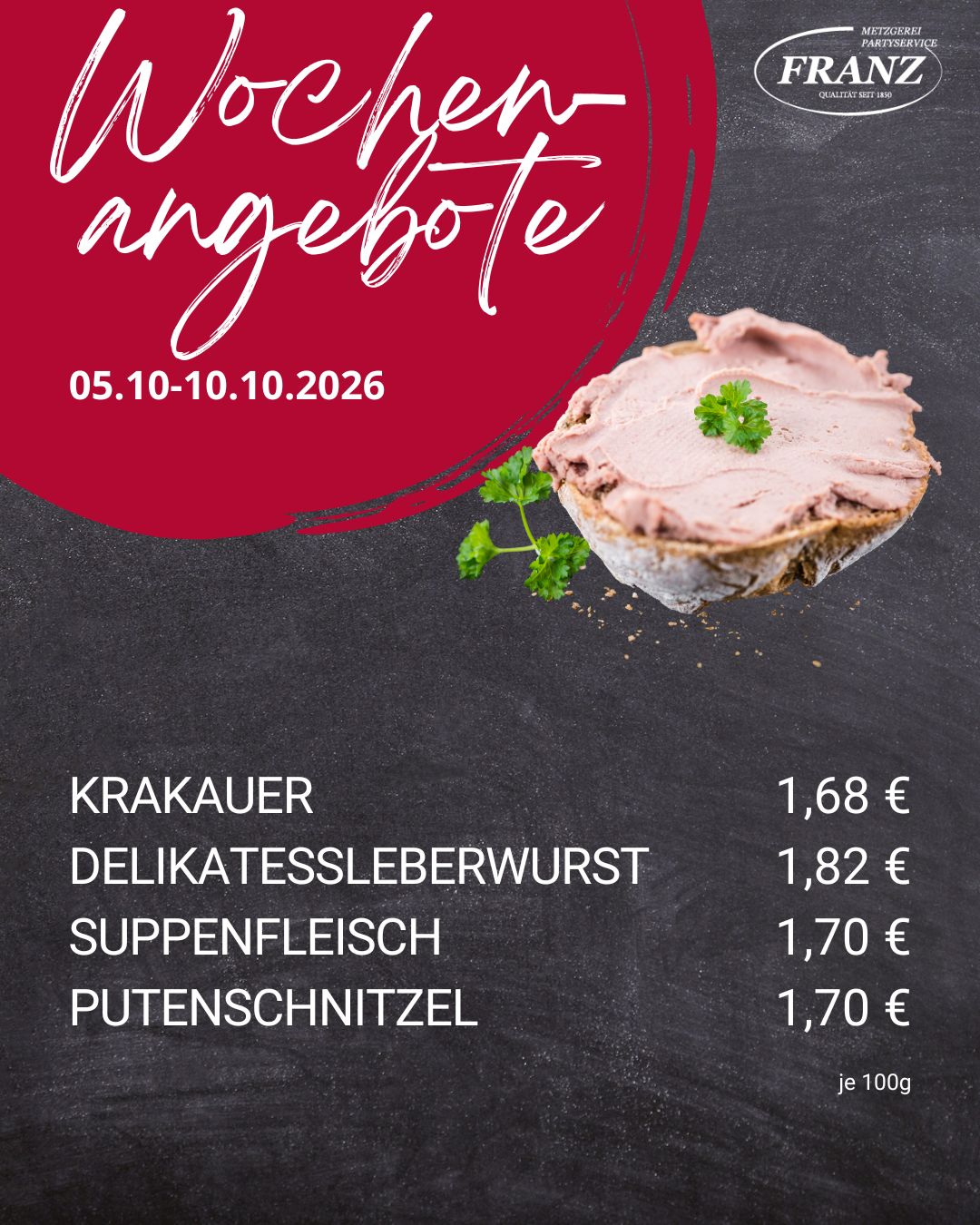 Wochenangebote Metzgerei Frammersbach<br />
